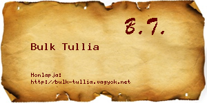 Bulk Tullia névjegykártya